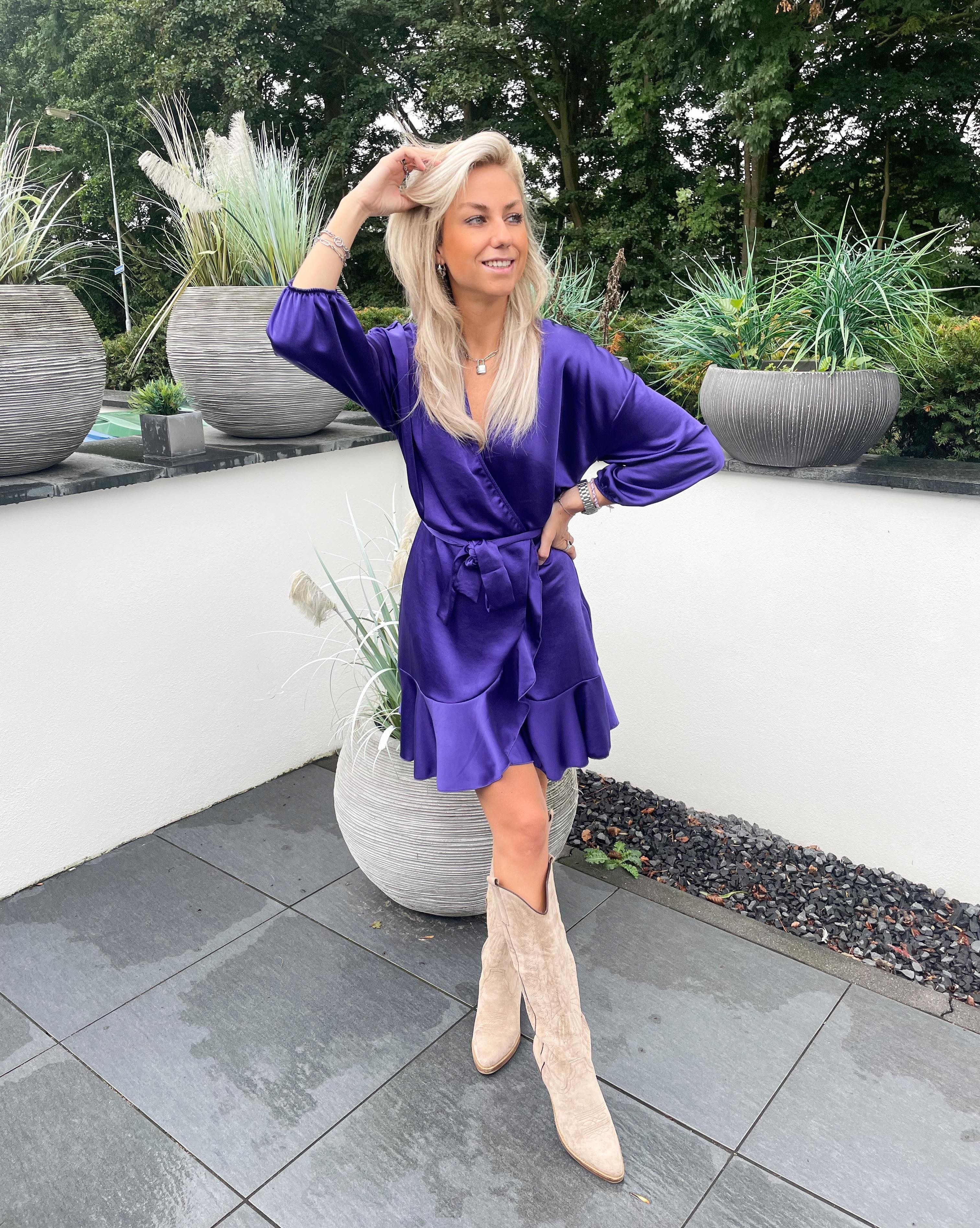 Eslie satin dress purple