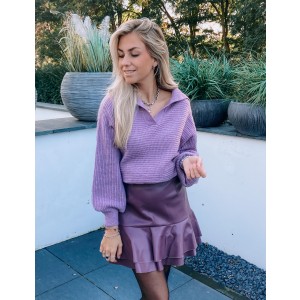 Vera leather skirt purple