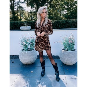 Sab satin dress leopard