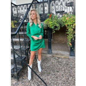 Emmée satin dress green